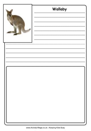 Wallaby Notebooking Page