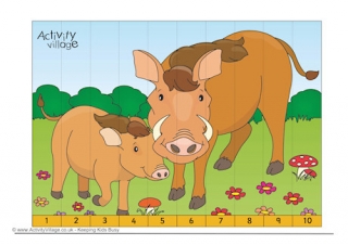 Warthog Counting Jigsaw