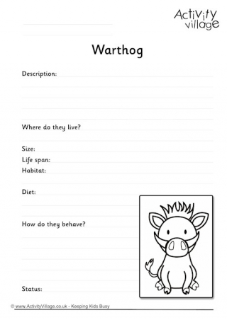 Warthog Worksheet