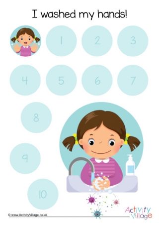 Washing Hands Reward Chart - Girl