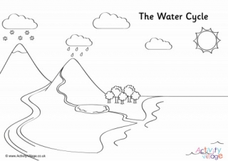 Water Cycle Colouring Page 3