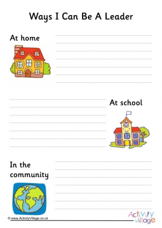 Ways I Can Be A Leader Worksheet