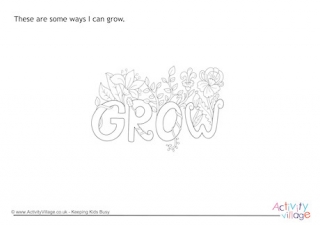 Ways I Can Grow Worksheet