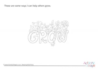 Ways I Can Help Others Grow Worksheet