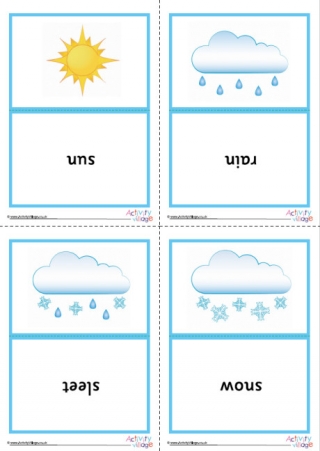 Weather Picture Flash Cards Double-sided