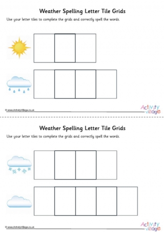 Weather Spelling Grids