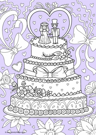 Wedding Cake Colour Pop Colouring Page