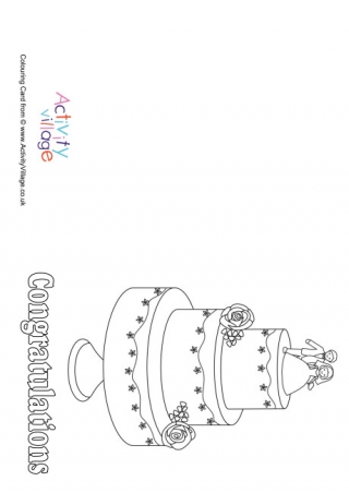 Wedding Cake Colouring Card