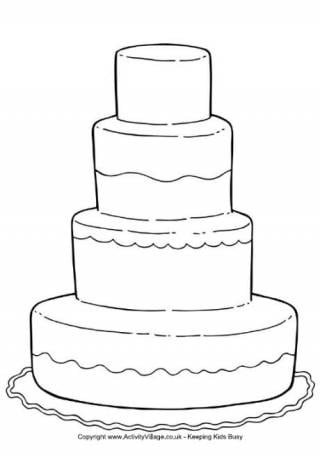 Wedding Cake Colouring Page