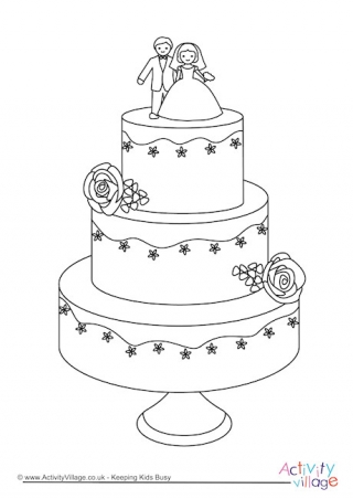 Wedding Cake Colouring Page