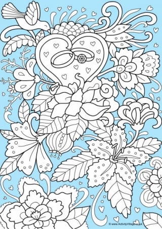 Wedding Colour Pop Colouring Page