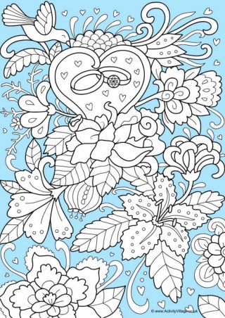 Wedding Colour Pop Colouring Page
