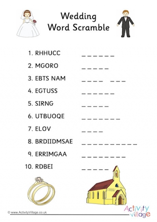Wedding Word Scramble
