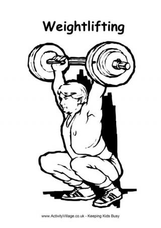 Weightlifting Colouring Page 2