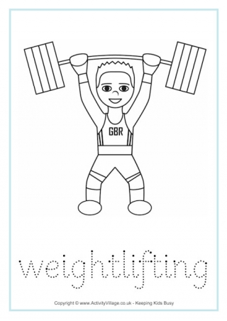 Weightlifting Tracing Worksheet