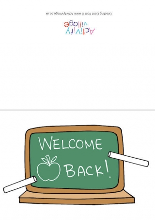 Welcome Back Chalkboard Card