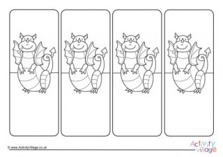 Welsh Dragon Colouring Bookmarks