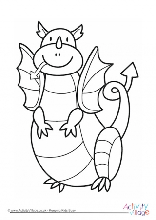 Welsh Dragon Colouring Page 2