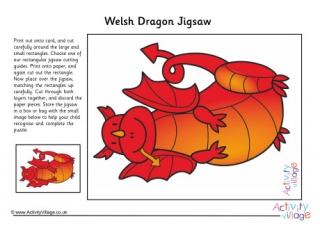 Welsh Dragon Printable Jigsaw