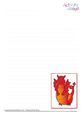 Welsh Dragon Writing Page