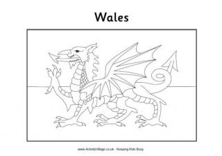 Wales Flag Colouring Page