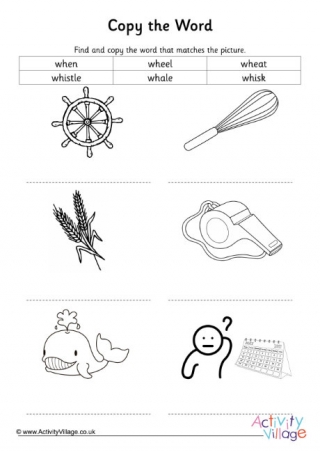 Wh Digraph Copy The Word