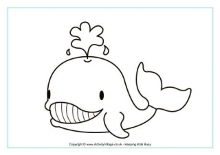 Whale Colouring Page