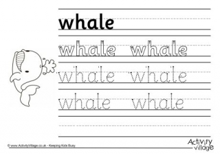 Whale Handwriting Worksheet
