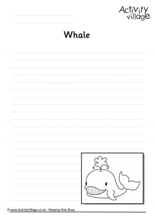 Whale Writing Page