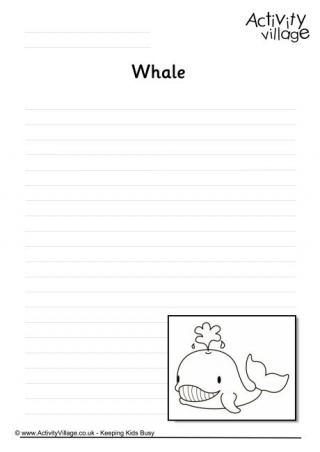 Whale Writing Page