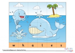 Whales Spelling Jigsaw