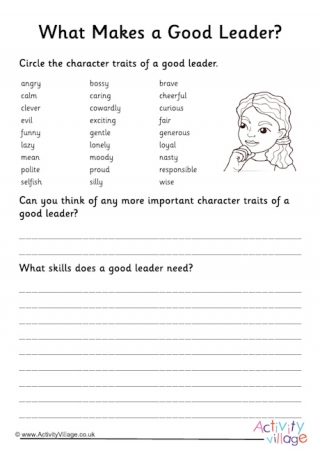 What Makes A Good Leader Worksheet