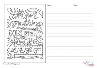 When Nothing Goes Right Go Left Story Paper