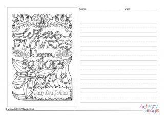 Where Flowers Bloom So Does Hope Story Paper