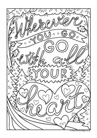 Wherever You Go Colouring Page