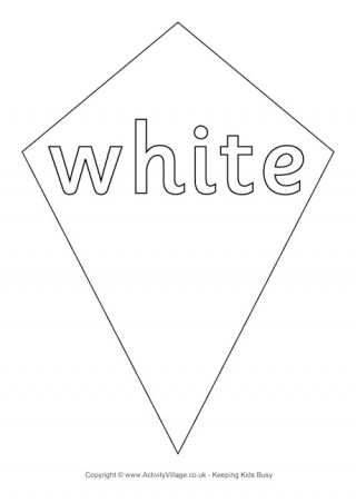 White Kite Colouring Page