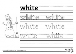 White Handwriting Worksheet