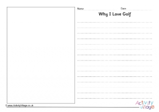 Why I Love Golf Writing Page