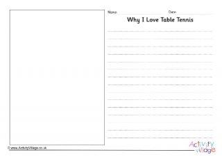 Why I Love Table Tennis Writing Prompt