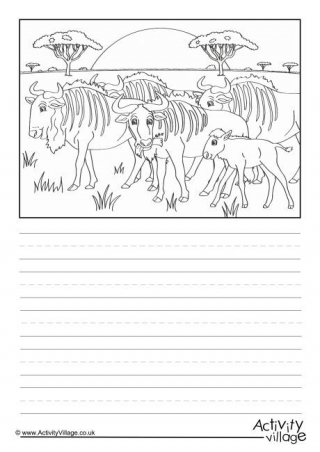 Wildebeest Scene Story Paper