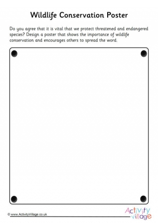 Wildlife Conservation Poster Worksheet