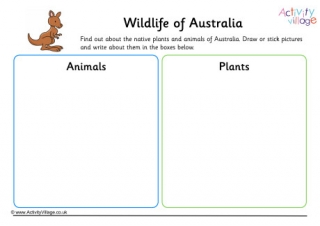 Wildlife Of Australia Worksheet