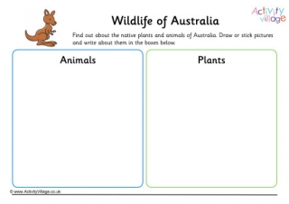 Wildlife Of Australia Worksheet