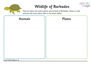 Wildlife Of Barbados Worksheet