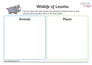 Wildlife Of Lesotho Worksheet