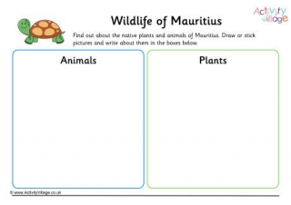 Wildlife Of Mauritius Worksheet