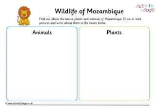 Wildlife Of Mozambique Worksheet