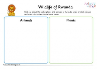 Wildlife Of Rwanda Worksheet