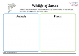 Wildlife Of Samoa Worksheet