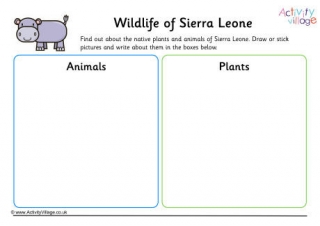 Wildlife Of Sierra Leone Worksheet